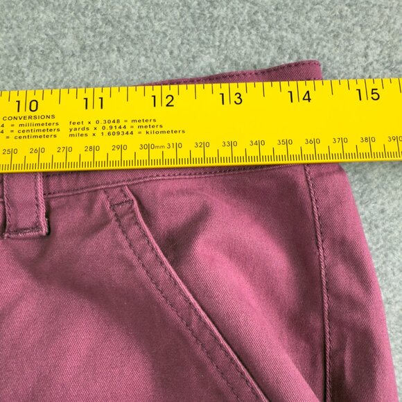 Stoic Women’s Size 6 High‑Rise Burgundy Utility Pants 98% Cotton Stretch Pockets - Picture 13 of 14